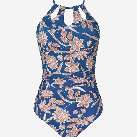 Women's One Piece Swimsuit High Neck Tummy Control Swimwear Bathing Suit - Picture 5 of 6